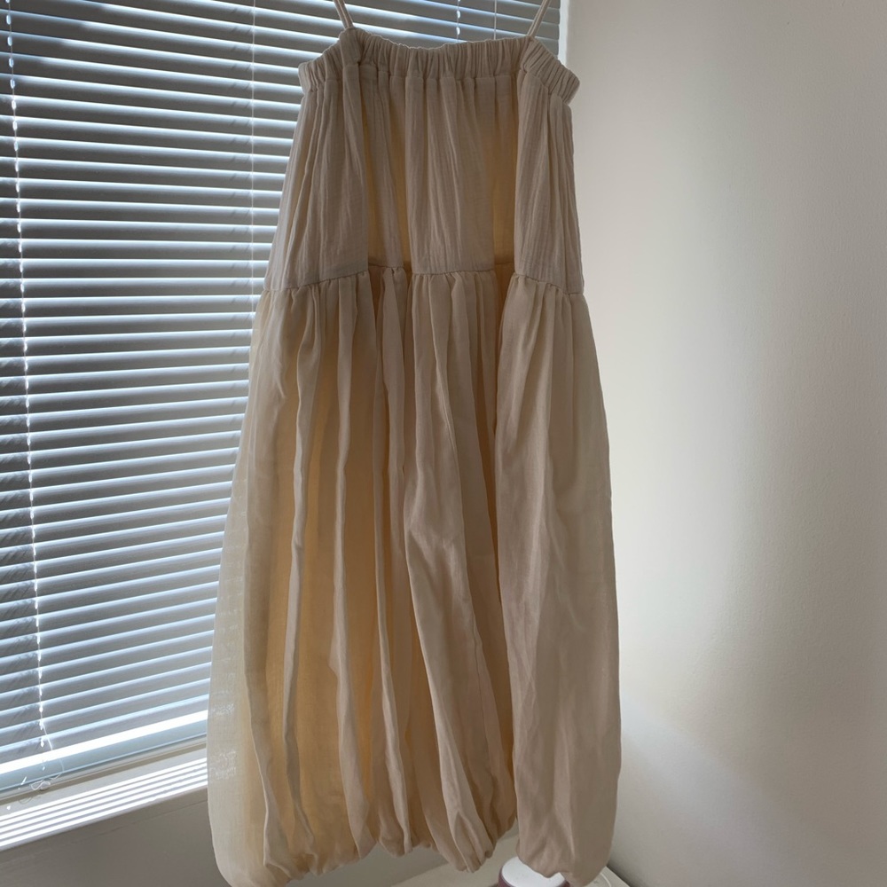 Korean Linen and Cotton Bubble Dress One Size